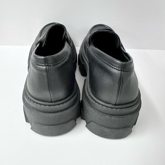 Alohas Trailblazer Corn Black Platform Loafers Vegan Leather Euro Size 40 US 9 - Picture 6 of 13